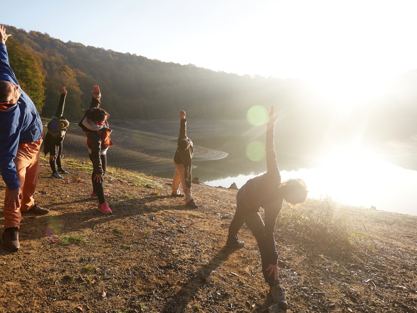 a group of people on a beach