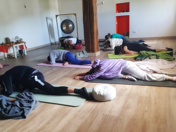 a person lying on a bed