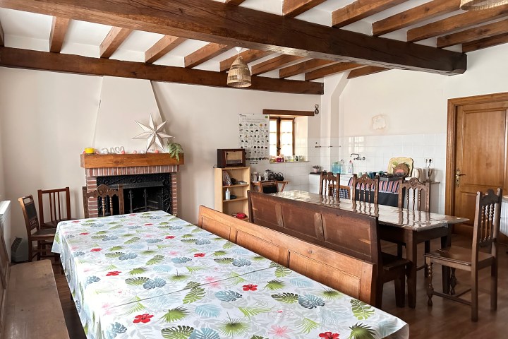 a large bed in a room