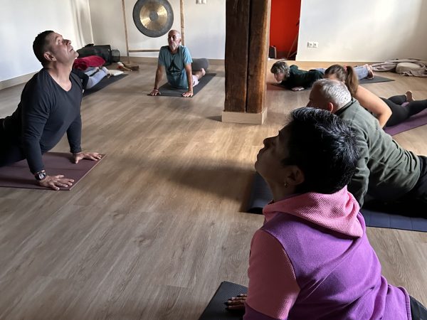 a woman sitting on the floor