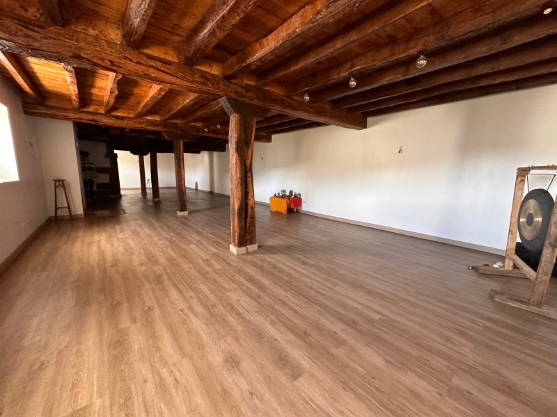 a room with a wood floor